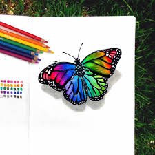 Dana K On Instagram Rainbow Butterfly Long Caption Read Till Bottom For This Drawing I Use Butterfly Drawing Rainbow Drawing Rainbow Butterfly
