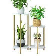 4.5 out of 5 stars. Indoor Outdoor Gold Metal Plant Stand With Wood Base Iron Floor Flower Pot Stand Indoor Plant Holder For Home Garden Patio Decor Plant Shelves Aliexpress