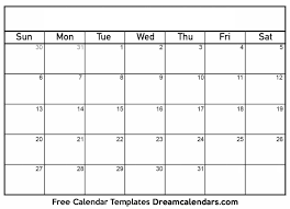 Printable Blank Calendar 2020 Dream Calendars