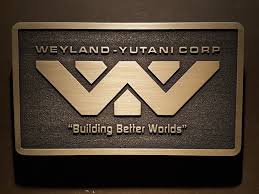 Weyland Yutani Corporation Alien Logo Plaque Brass Finish Etsy Alien Plaque Alien Logo