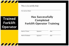 Forklift operator training study guide. Equipment Operator Certification Card Template Lovely Operation And Maintenance Of Your Forklift Forklift Training Forklift Certificate Templates