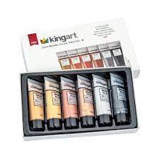 Shine On Pro Artist Acrylic Paint Set Of 6 Metallic Colors Acrylic Paint Set Acrylic Painting Paint Set