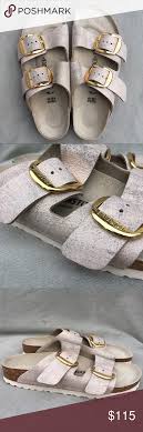 Birkenstock Arizona Big Buckle Washed Metallic Rose Gold New Birkenstock Arizona Big Buckle Metallic Rose In 2020 Birkenstock Buckle Suede Leather