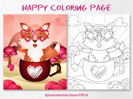 Let your children's imaginations run wild with these best easter coloring pages for kids. A Cute Fox Coloring Pages Graphic Grafico Por Wijayariko Creative Fabrica