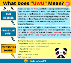 Uwu Meaning What Does Uwu Mean With Useful Text Conversations 7esl Slang Words Text Conversations English Vocabulary Words