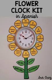 Flower Clock Kit In Spanish New Product 50 Off For 24 Hours Spanish Classroom Spanish Kids Elementary Spanish