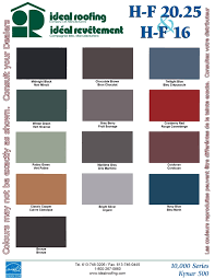 Standing Seam Color Chart Heritage Series Hf