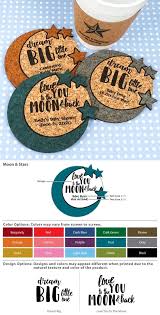 Personalized Moon And The Stars Baby Shower Cork Coasters 15 Colors Personalized Gifts And Party Favors