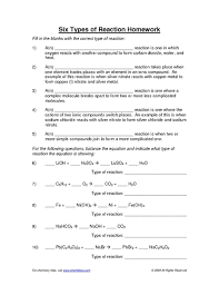 Molecules or compounds on the right side of the equation which are the result of chemical change are called: Chemical Equation Worksheet Answers Key Types Of Reactions Tessshebaylo