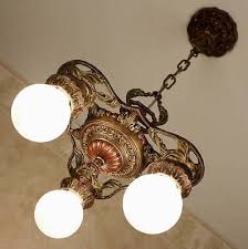 1920 39 S Antique Vintage Victorian Art Deco Ceiling Light Fixture Chandelier Art Deco Light Fixture Art Deco Lighting Stair Art