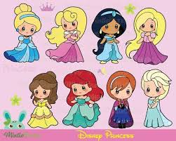 Cute Princess Clipart Princess Clipart Princess Chibi Etsy Disney Princess Drawings Princess Drawings Disney Princess Artwork