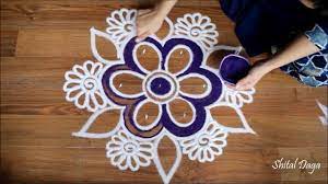 Rangoli dance company presents 'chandrachooda', adorned by the moon. Free Hand Rangoli Designs With Colours For Navratri By Shital Daga Diwali Rangoli Designs Youtube