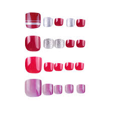 Shop our nail polish sets for exclusive discounts you won't find anywhere else! Siusio 96pcs Colorful Fake Toe Nails Full Cover Uv Top Coat Covered False Gel Nails Foot Art Tips Sets Shiny Pink Red Series Buy Online In Bulgaria At Bulgaria Desertcart Com Productid