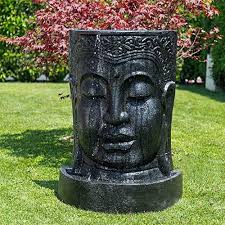 Wanda Collection Fontaine De Jardin Mur D Eau Visage De Bouddha 1 M 20 Noir Fontaine De Jardin Mur Exterieur Mur D Eau