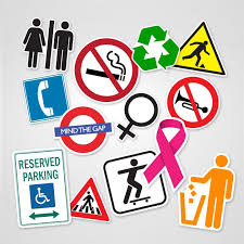 A sign is a mark or shape that always has a particular meaning , for example in. Custom Signs Symbols Top Quality Canada Stickeryou