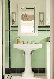 See more ideas about art deco bathroom, art deco, vintage bathrooms. Green And Black Vintage Bathroom Tile Retro Bathrooms Art Deco Bathroom