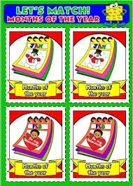 Let S Match Eslchallenge English Teaching Resources Months In A Year English Vocabulary
