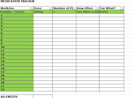 Printable Personal Medication List Medication List