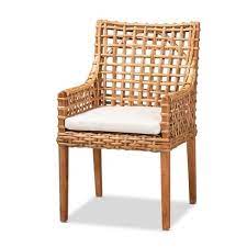 | rattan chair wicker porch lounge beach armchair balcony sunroom patio furniture. Saoka Wood And Rattan Armchair Natural Brown White Baxton Studio Target