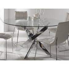 table a manger ronde en metal et verre trempe york glass round dining table dining table round glass kitchen table