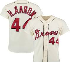 Aaron played the first 21 years of his mlb career with the braves franchise, starting in milwaukee before the team's move to atlanta. Hank Aaron 1963 Milwaukee Braves Throwback Jersey Best Sports Jerseys