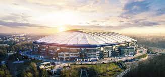 13 000 parkplätze stehen im stadionbereich zur verfügung. Portrait Der Veltins Arena In Gelsenkirchen Veltins Arena