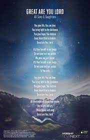Great Are You Lord Lyric Poster By All Sons Daughters Featured On Integrity S Iworship No Christian Song Lyrics Christian Song Lyrics Hillsong Worship Lyrics