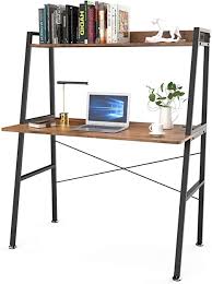 Sold & shipped by guangtailian technology inc. Amazon Com Designa Computer Desk With Shelves 43 Inch Gaming Desk With Top Shelf Home Office Desk With Bookshelf Space Saving Design Archaize Brown Home Kitchen