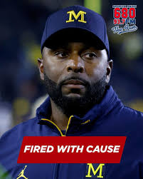Breaking college football news Michigan head coach Sherrone Moore has been  fired with cause per multiple reports.
