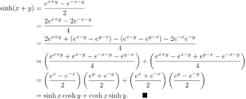 Prove A Formula For Sinh X Y Stumbling Robot