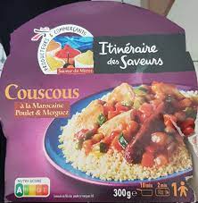 Maftoul is similarly steamed as north african couscous and often served on special occasions in a chicken broth with garbanzo beans and tender pieces of chicken taken off the bone. Couscous A La Marocaine Poulet Et Merguez Claude Leger 300 G