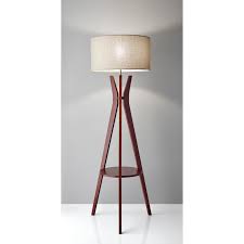 Black wood floor lamp with shelves. Adesso Bedford Solid Walnut Wood Tripod Shelf Floor Lamp Overstock 23034049