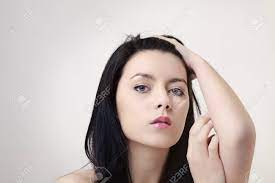 Maybe you would like to learn more about one of these? Pretty Woman With Long Straight Hair Looking At Camera Running Stock Photo Picture And Royalty Free Image Image 17546094