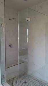 Master Shower With Calacatta Porcelain 12 X 24 Tile And Walker Zanger Mosaic Shower Pan Hovedbad