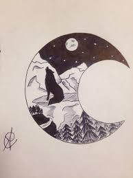 Disegno Nel Disegno Il Lupo Che Ulula Alla Luna Lupo Che Ulula Disegni Disegno Luna