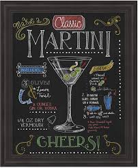 Martini By Fiona Stokes Gilbert Framed Art Martini Cocktails Chalkboard