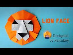 折り紙 ライオンの顔 lion face origmi カミキィ kamikey youtube 子供の折り紙 動物のおりがみ 折り紙