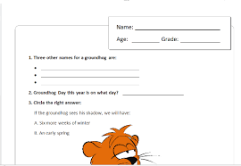 Both a & b 4. Children S Groundhog Day Quiz Template For Word