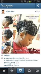 Pull across you head one of the braids and. Jumbo Twist Pinup W Cornrows Oval Face Hairstyles Shot Hair Styles Cornrow Hairstyles