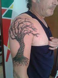 Autumn Tree Tattoo On Man Right Half Sleeve By Marley