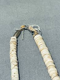 Native American Authentic Vintage Santo Domingo Tan Shell Sterling Sil