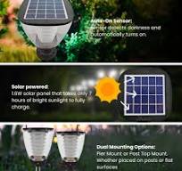 Solar LED Post Top - LED Street Light - 100LM