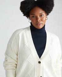 Cable Knit Cardigan - Cream - Size 3XS - by Universal Standard