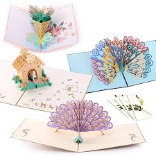 All in from greetings island Handmade 3d Pop Up Cards Peacocks Set Handmade Pop Up Greeting Card For Your Loved Ones Wedding Anniversary Card For Couple Valentine Day Happy Birthday Cards Amazon In Office Products