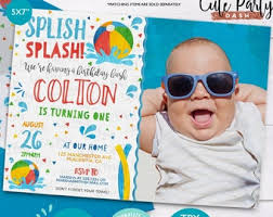 INSTANT DOWNLOAD, EDITABLE Pool Party Photo Invitation, Pool Party Birthday  Corjl Invite, Beach Ball Birthday Invitation, Summer 427