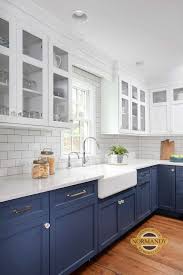 Cool Blue Transitional Kitchen Kitchen Cabinets Decor Kitchen Design Home Decor Kitchen