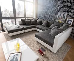 Wohnlandschaft Clovis Xxl 300x185 Weiss Schwarz Hocker Wohnung Sofa Wohnen Modul Sofa