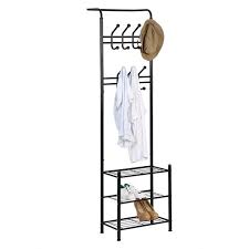 Where real people go for real good stuff. Mgaxyff Metal Coat Hat Rack Free Standing Clothes Stand With 18 Hooks And 3 Tier Shoe Rack Entryway Metal Coat Hat Rack Coat Hat Rack Walmart Com Walmart Com