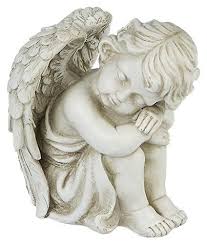 Eden Engel Schlafende Engelsfigur Gartenfigur Cherubin Engelchen Escultura Angel Arcangel Esculturas