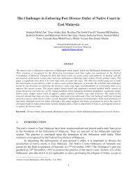 Terdapat 5 (lima) mahkamah tinggi syariah di negeri ini yang berbidangkuasa di seluruh negeri sabah. Pdf The Challenges In Enforcing Post Divorce Order Of Native Court In East Malaysia